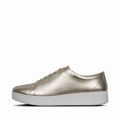 Fitflop Women's RALLY Metallic Leather Sneakers - Brown/Gold, OW6270491